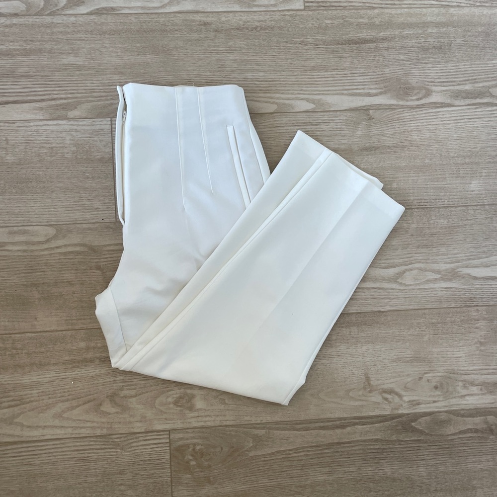 White Zara straight leg trousers